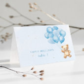 青い風船テディベア赤ちゃんシャワー座席表 テーブルナンバー