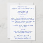 青い風船。エレガントな結婚式の招待状。 招待状 (裏面)