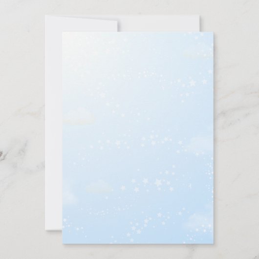 青い風船,テディベア男の子の赤ちゃんシャワー 招待状 (裏面)