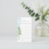 青い風船 出産祝いのアドバイスカード エンクロージャーカード (スタンド正面)