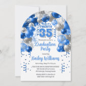 青い風船　卒業パーティー 招待状 (正面)