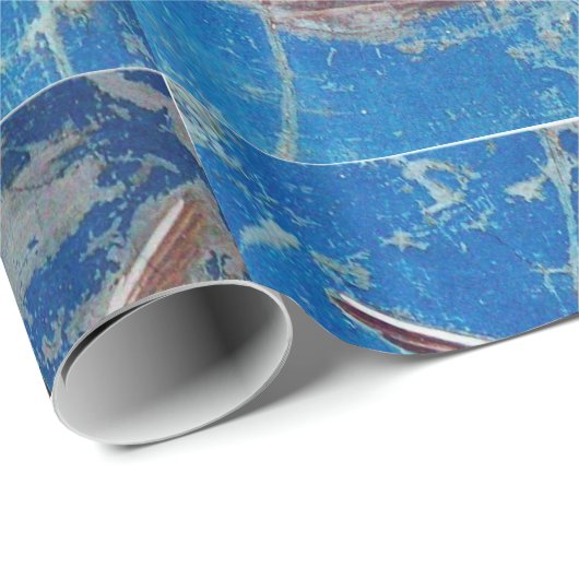 青い飛んでいるクリスマスに天使の喜び平和の愛 ラッピングペーパー (ロールコーナー)