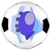 青い飛んでいる宇宙船 サッカーボール (回転)