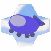 青い飛んでいる宇宙船 サッカーボール (フラット)