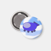 青い飛んでいる宇宙船 マグネット (正面/裏面)