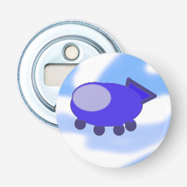 青い飛んでいる宇宙船 栓抜き