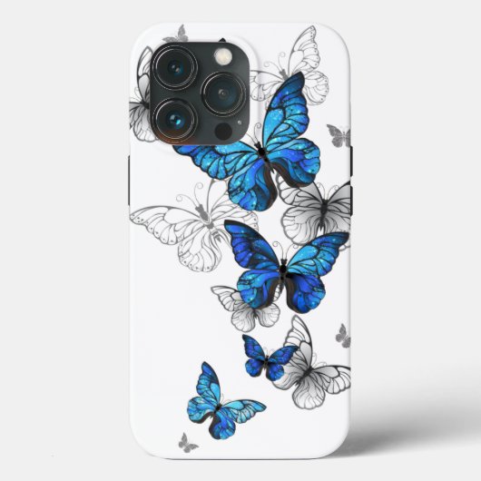 青い飛翔チョウモルフォ Case-Mate iPhoneケース (裏面)