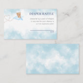 青い飛行機のクマおむつラッフルエンクロージャカード エンクロージャーカード (正面/裏面)