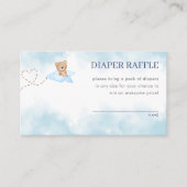 青い飛行機のクマおむつラッフルエンクロージャカード エンクロージャーカード (正面)