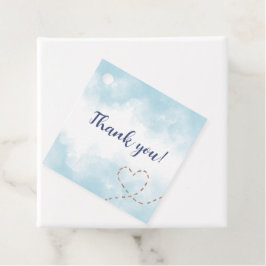 青い飛行機のクマ – 赤ちゃんシャワー フェイバータグ