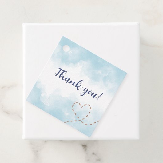 青い飛行機のクマ – 赤ちゃんシャワー フェイバータグ (インサイチュ)