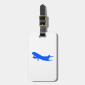 青い飛行機の荷物タグ ラゲッジタグ (正面縦)