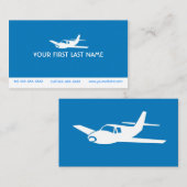 青い飛行機の記号カードの飛行の愛のため 名刺 (正面/裏面)