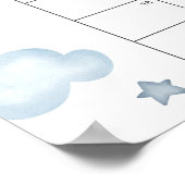 青い飛行機の赤ちゃんシャワーの出産予定日当てクイズカレンダー ポスター (角)