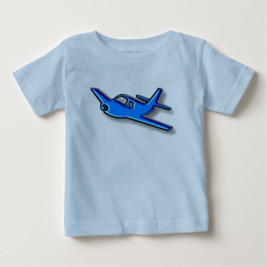 青い飛行機 ベビーTシャツ (正面)