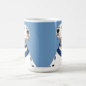 青い首輪のダルメシアン コーヒーマグカップ (中央)