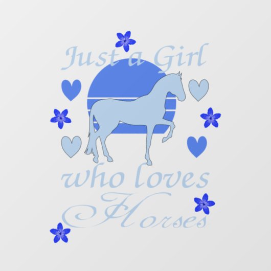 青い馬が大好きな女の子 ウィンドウサイン (シート)