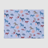 青い馬と花 薄葉紙 (正面)