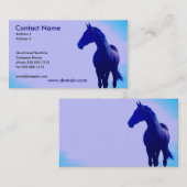 青い馬のシルエットの名刺 名刺 (正面/裏面)