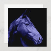 青い馬のデザインの招待状 招待状 (正面/裏面)