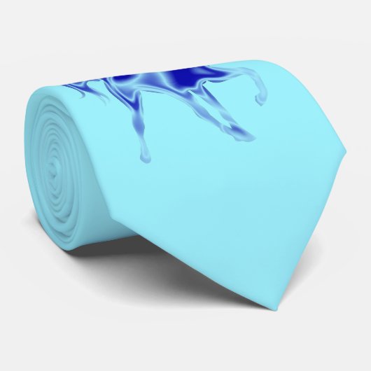 青い馬のネックタイ – カスタムカラー ネクタイ (ロール)