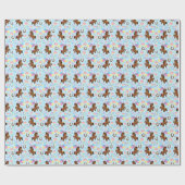 青い馬の誕生日ギフト包装紙 ラッピングペーパー (フラット)