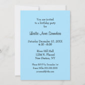 青い馬の誕生日パーティー招待状 招待状 (裏面)