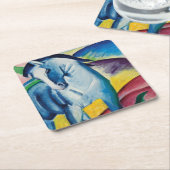 青い馬フランツ・マルク著I スクエアペーパーコースター (アングル)