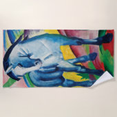 青い馬フランツ・マルク著I ビーチタオル (正面)