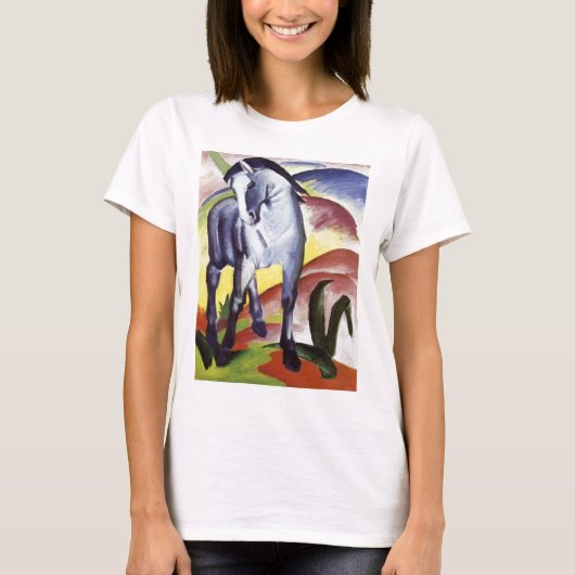 青い馬フランツ・マルク著I Tシャツ (正面)