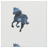 青い馬地 ファブリック (クローズアップ)