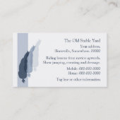 青い馬場馬術の半分のパスのグラフィック 名刺 (裏面)