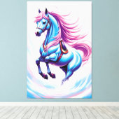 青い馬 キャンバスプリント (インサイチュ (ウッドフロア))