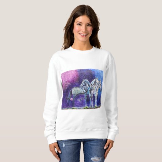 青い馬 スウェットシャツ (正面フル)