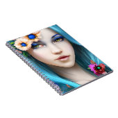 青い髪に花を咲かせたエーテルの女性 ノートブック (右側)