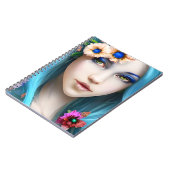 青い髪に花を咲かせたエーテルの女性 ノートブック (左側)