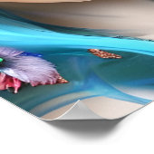 青い髪に花を咲かせたエーテルの女性 ポスター (角)