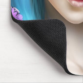 青い髪に花を咲かせたエーテルの女性 マウスパッド (コーナー)