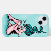 青い髪のセクシーなピンアップガール Case-Mate iPhoneケース (裏面 (横))