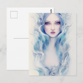 青い髪の人 ポストカード (正面/裏面)