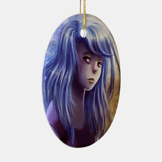 青い髪の女の子のオーナメント セラミックオーナメント (右)