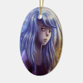 青い髪の女の子のオーナメント セラミックオーナメント (左)