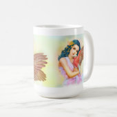 青い髪の小妖精や小人および彼女のgalah コーヒーマグカップ (正面右)