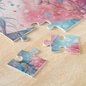 青い髪の花の妖精 ジグソーパズル (側面)