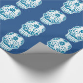 青い髭の砂糖のスカル ラッピングペーパー (角)