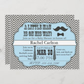 青い髭及びタイのベビーシャワー招待状 招待状 (正面/裏面)