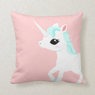 青い鬣を搭載する少しユニコーン クッション