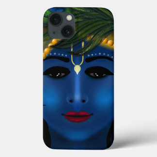 青い魅力的なクリシュナ神 - ハレクリシュナアート iPhone 13ケース