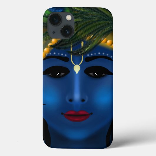 青い魅力的なクリシュナ神 - ハレクリシュナアート Case-Mate iPhoneケース (裏面)