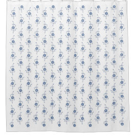 青い魅力的アネモンの花とさやと シャワーカーテン